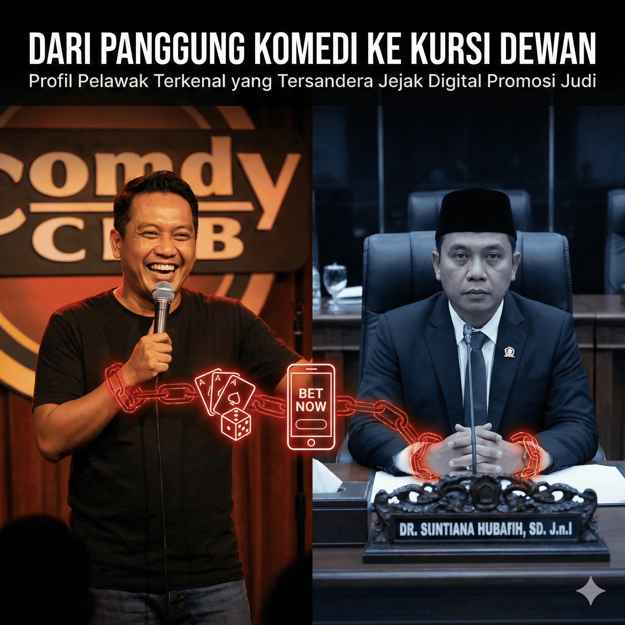 Dari Panggung Komedi ke Kursi Dewan: Profil Pelawak Terkenal yang Tersandera Jejak Digital Promosi Judi